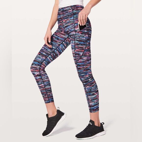 Lululemon Fast Leggings II Nulux 25" Hinshu Alpine White Multi Size 10 - Picture 1 of 14